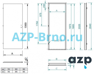 Внутренние двери из нержавеющей стали NDI AZP Brno Чехия (фото, схема)